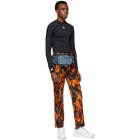 Marine Serre SSENSE Exclusive Black Leather Fire Trousers