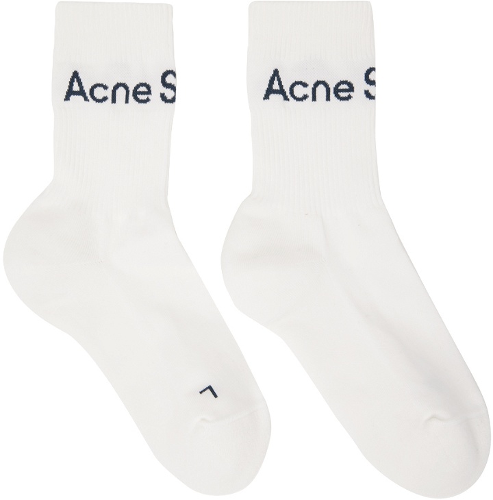 Photo: Acne Studios White Ribbed Socks