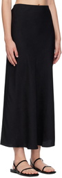 Silk Laundry Black Bias Cut Maxi Skirt