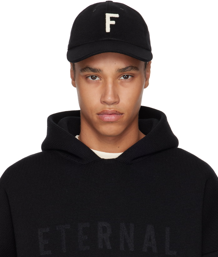 Photo: Fear of God Black Wool Baseball Cap
