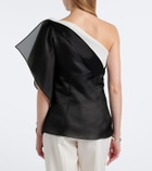 Róhe Draped one-shoulder silk top
