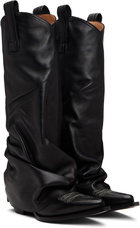 R13 Black Sleeve Mid Cowboy Boots