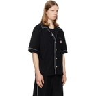 Casablanca Black Towelling Monogram Short Sleeve Shirt
