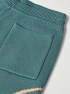 Rhude - Straight-Leg Supima Cotton and Cashmere-Blend Drawstring Shorts - Blue