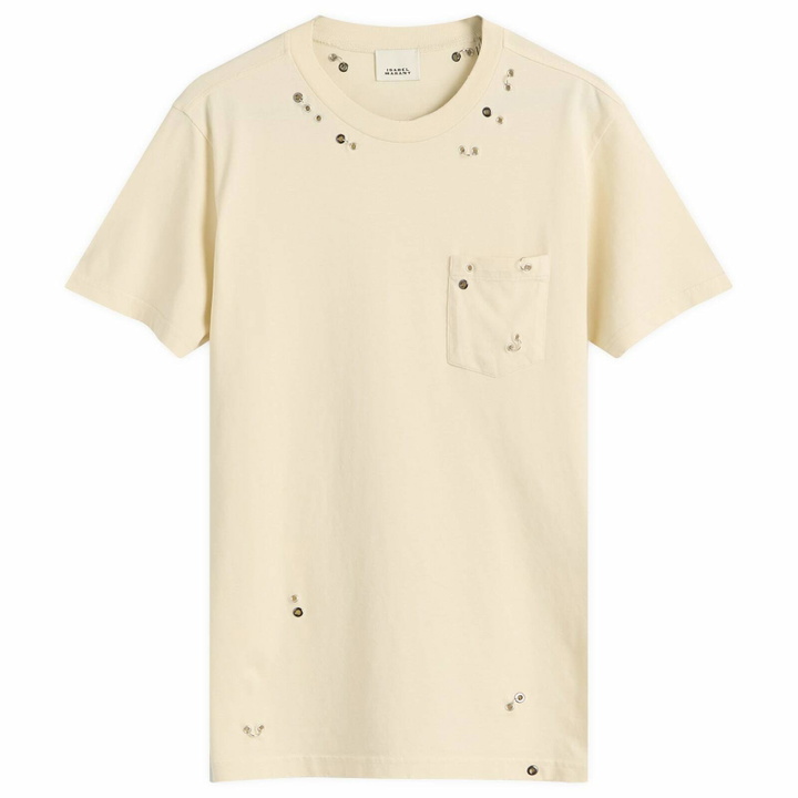Photo: Isabel Marant Women's Yazrane Pierced T-Shirt in Ecru