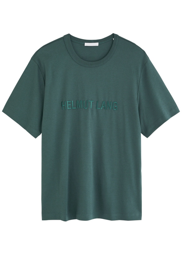 Photo: Helmut Lang Logo-embroidered Cotton T-shirt Blue