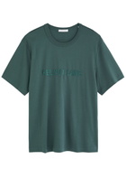 Helmut Lang Logo-embroidered Cotton T-shirt Blue
