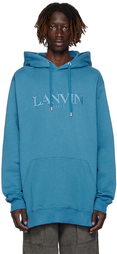 Photo: Lanvin Blue Embroidered Hoodie
