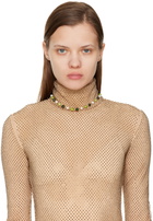 VEERT Gold 'The Single Multi Green' Pearl Necklace