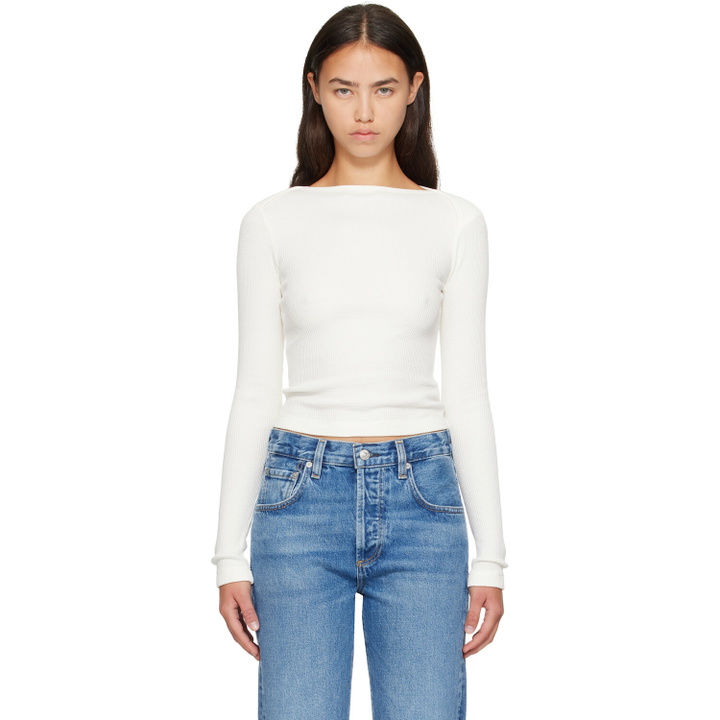 Photo: Citizens of Humanity Off-White Waffle Long Sleeve T-shirt