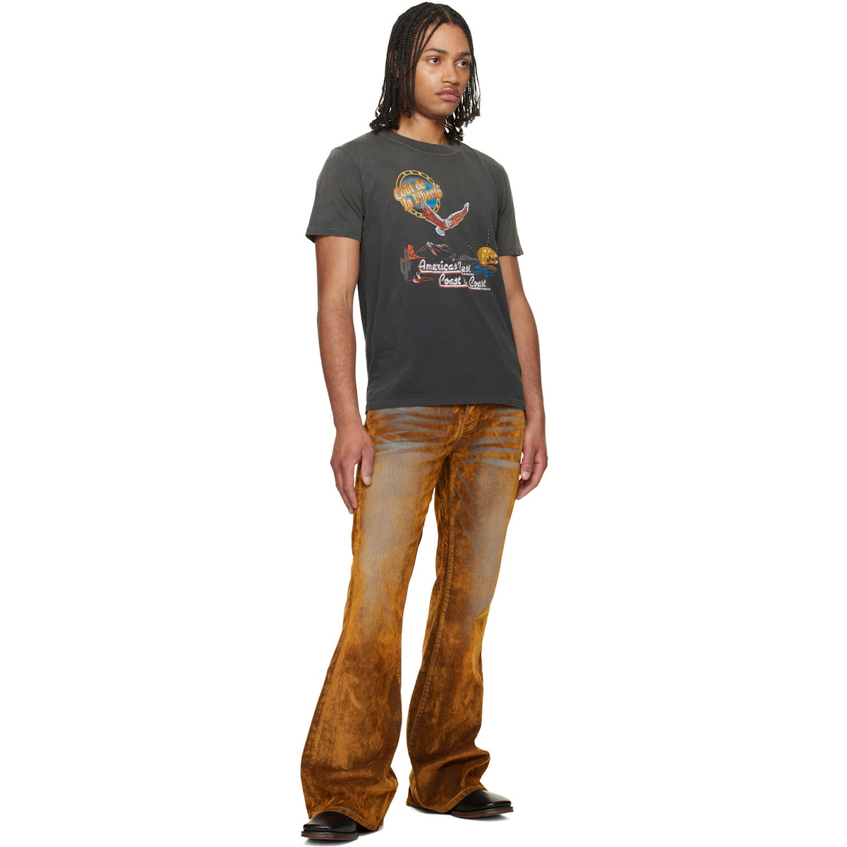 COÛT DE LA LIBERTÉ Orange Jimmy Stretch Flare Jeans