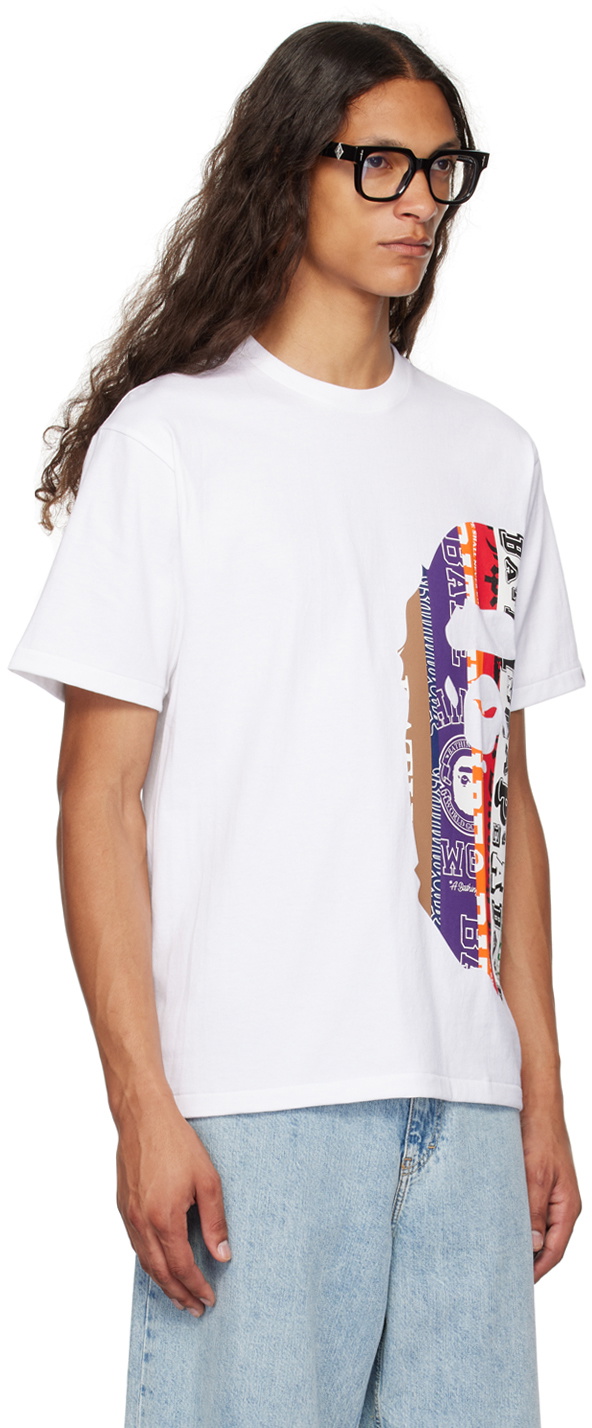 BAPE White Fans Scarf Side Big Ape Head T-Shirt