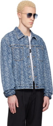Lanvin Blue Lunar Year Jacquard Denim Jacket