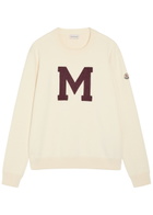 Moncler Logo-embroidered Cotton-blend Jumper Cream