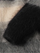 Marant - Danah Striped Brushed-Knit Cardigan - Black