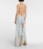 Acne Studios Gathered satin and mesh gown