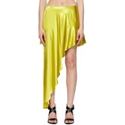ALAÏA Yellow Pointed Satin Miniskirt