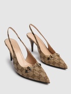 GUCCI 85mm Erin Gg Canvas Slingback Pumps