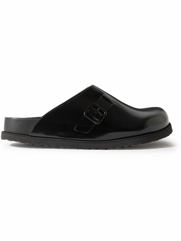 Photo: Birkenstock - Niamey Buckled Glossed-Leather Clogs - Black