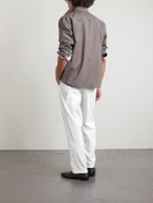 Canali - Straight-Leg Cotton-Blend Twill Trousers - Neutrals