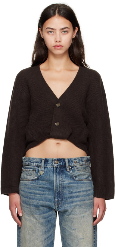 Photo: R13 Brown Twisted Front Ribbed Cardigan