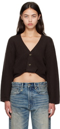 R13 Brown Twisted Front Ribbed Cardigan