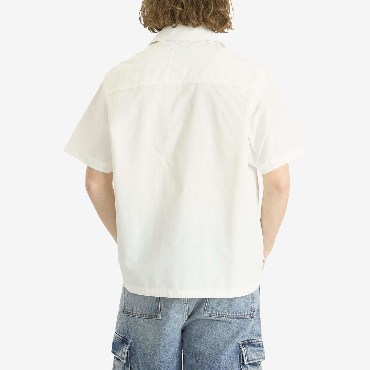 Rhude Men's Champions Snap Shirt in Cream