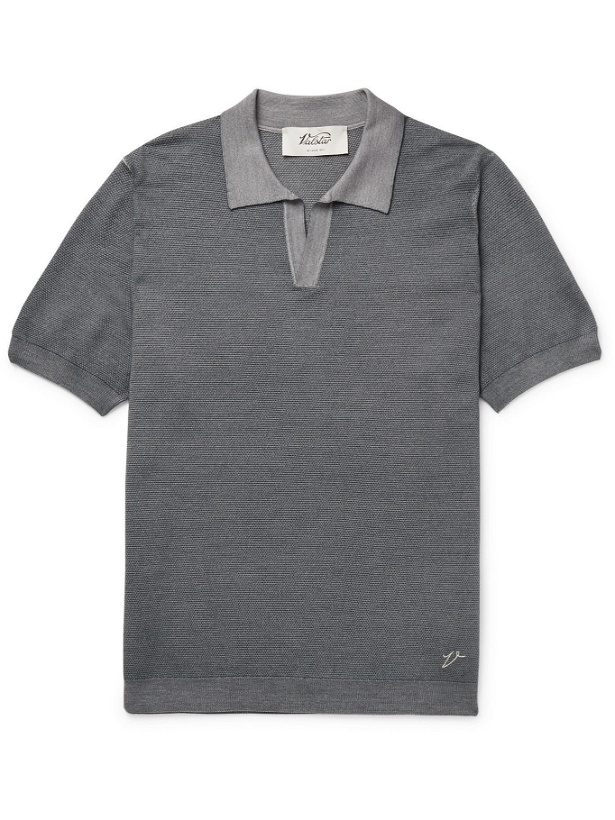 Photo: VALSTAR - Wool and Silk-Blend Polo Shirt - Gray