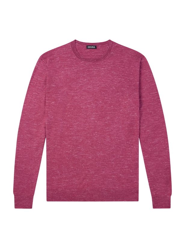 Photo: Zegna - Silk, Cashmere and Linen-Blend Sweater - Pink