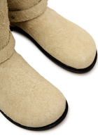 Loewe Campo Brushed Suede Biker Boots Cream