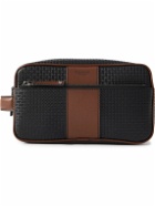 Serapian - Leather-Trimmed Logo-Embossed Coated-Canvas Wash Bag