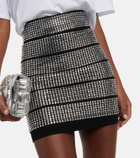 Alexandre Vauthier Crystal-embellished jersey miniskirt