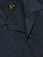 Needles - Convertible-Collar Leopard-Jacquard Shirt - Blue