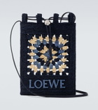 Loewe Paula's Ibiza crochet raffia pouch with strap