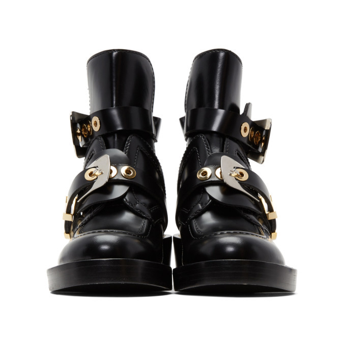 靴 BALENCIAGA 11SS buckle stitch boots Balenciaga Black Buckles Boots Balenciaga