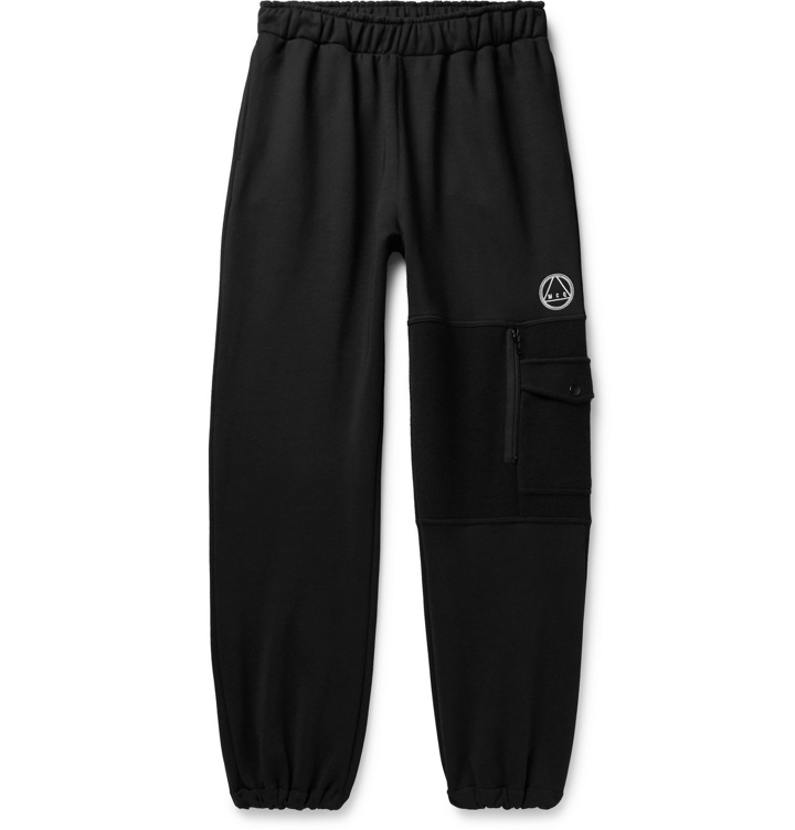 Photo: McQ Alexander McQueen - Panelled Logo-Embroidered Loopback Cotton-Blend Jersey Sweatpants - Black