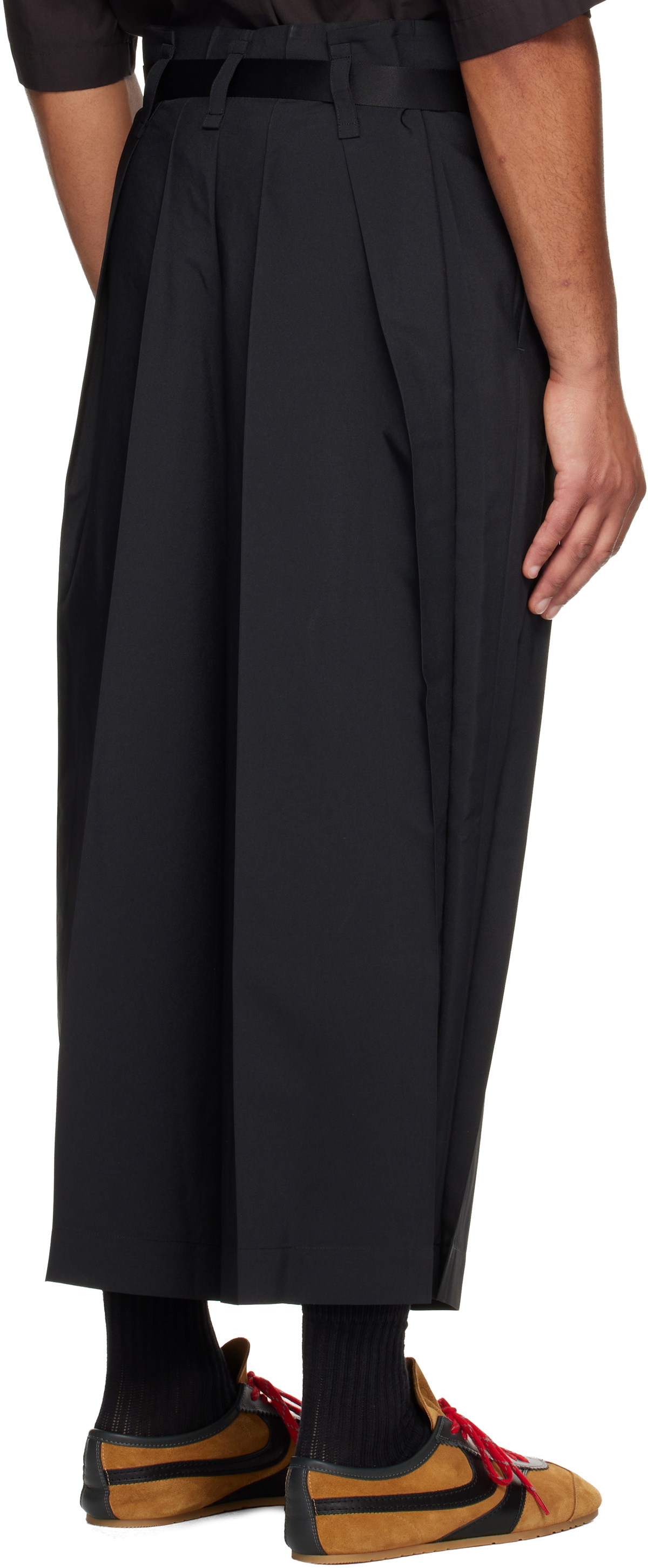 132 5. ISSEY MIYAKE Black Flat Square Trousers