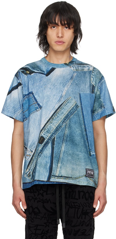 Photo: Versace Jeans Couture Blue Printed T-Shirt