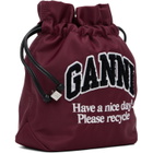 GANNI Burgundy Logo Pouch