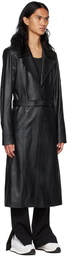 Courrèges Black Leather Trench Coat