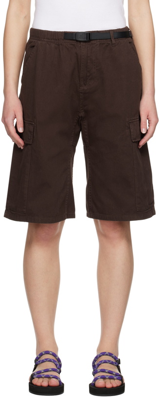Photo: Gramicci Brown Relaxed-Fit Cargo Shorts