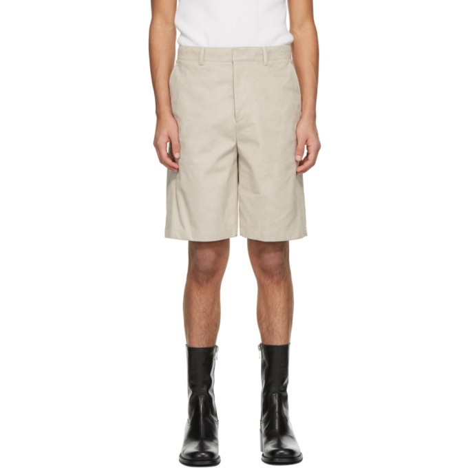 Photo: System Beige Faux-Suede Shorts