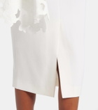 Oscar de la Renta Cape-detail wool-blend midi dress