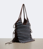 Miu Miu Ivy crochet striped tote bag