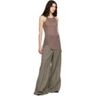 Rick Owens Beige Tower Wide Tailored Trousers