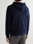 Incotex - Garment-Dyed Cotton-Terry Hoodie - Blue