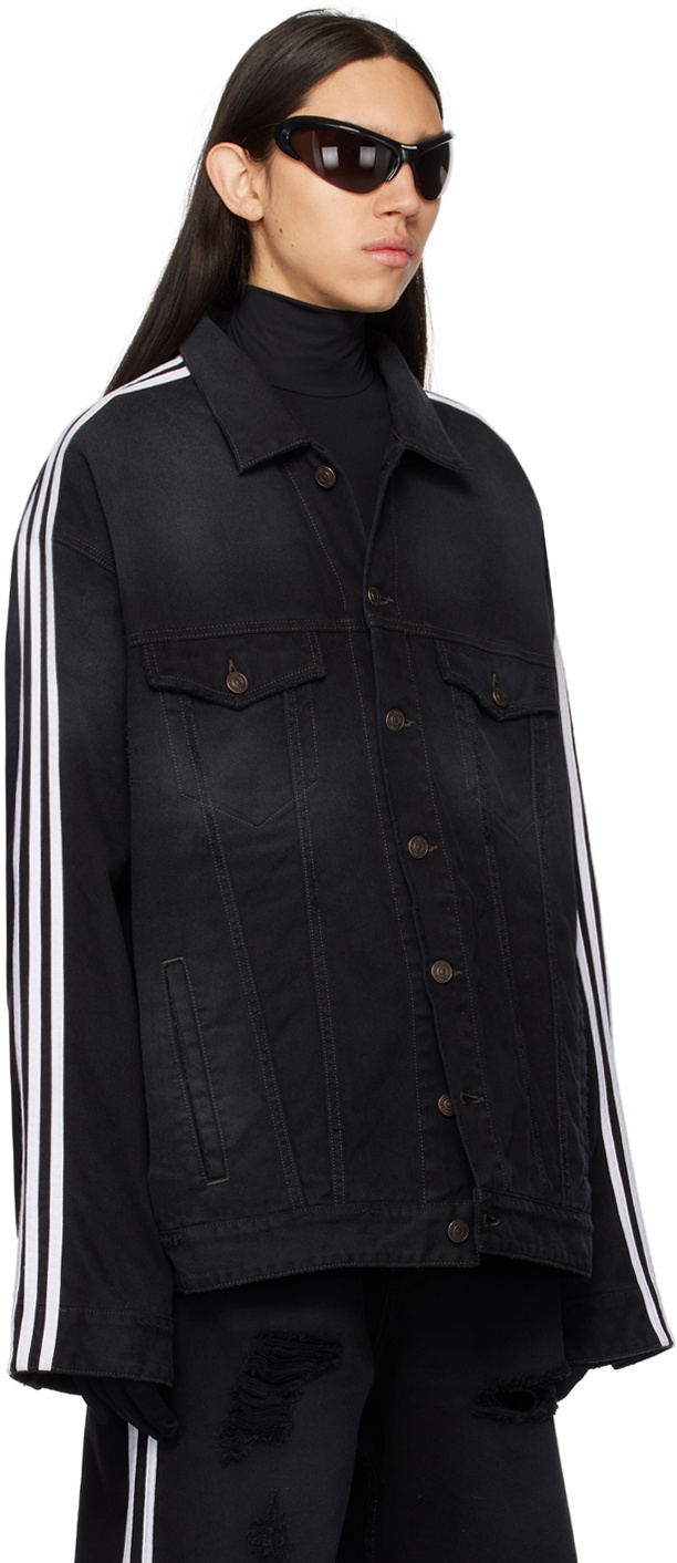 Balenciaga Black Adidas Edition Denim Jacket Balenciaga