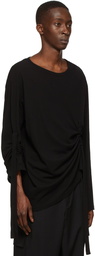 Yohji Yamamoto Black Cotton Long Sleeve T-Shirt