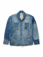 Greg Lauren - Patchwork Denim Overshirt - Blue