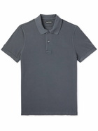 TOM FORD - Slim-Fit Garment-Dyed Cotton-Piqué Polo Shirt - Blue